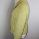 W By Worth  Faux Suede & Fur Trim Collared Green Women's Button Up Jacket Size 4 Photo 4