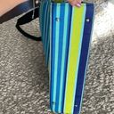 Source Unknown Summer Fashion Blue/Green Striped bag w/ lots of storage. Lined. Rectangle NWOT Photo 1