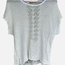 Boho crochet short sleeve shirt size Small 🪞 White Photo 0