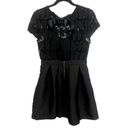 Just Me  by NY & Co black fit and flare lace dress with bow closure size medium Photo 0