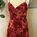 Lulus NWOT  Beautiful Soul Burgundy Floral Print Twist-Front Maxi Dress Photo 3