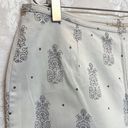 st. john's bay St. John’s Bay Women’s Cropped Pants Size 14 Cream Color With Glitter Print EUC Photo 1