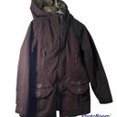 Ruff Hewn Women's Fur Lined Hooded Rustic Jacket Brown Heavy Cotton Medium Photo 0