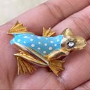 Oleg Cassini Vintage  Small Enamel Frog Brooch Photo 6