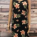 The Moon Vintage Pineapple Silk Black Hawaiian Floral Zip Sleeveless Dress Medium Photo 7