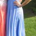 La Femme Periwinkle Strapless Prom Dress Photo 5