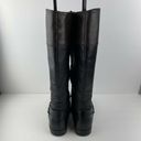 Ralph Lauren  Sulita Harness Riding Boots 8 Black Brown Leather Knee High Zip Photo 5