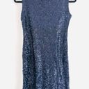 ASOS Dress 6P Sequin Back Cut Out Navy Blue Petite Vegas New Years Eve Party Photo 4