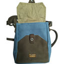 L.L.Bean  Blue Brown Canvas Small Utility Hiking Outdoor Travel Crossbody Bag Photo 3