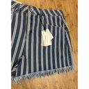 A loves A NWT  Womens Denim Shorts Fringe Cut Off blue jeans stripe sz 29 RV $89 Photo 1