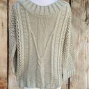 Alya  Francesca Sweater Light Tan Crochet Pullover Womens Fits S M New Photo 4