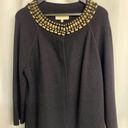 Jones New York Vintage    knit open sweater with beads around collar size large Photo 0