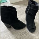 Bella Marie Open toe black suede bootie  Photo 0