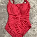 Gottex New.  red ruched swimsuit. Size 12. Retails $168 Photo 3