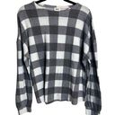 BKE  Checker Black Grey Plaid Crewneck Popover Pullover Sweatshirt Size Large Photo 0