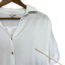 Sim & Sam  Cropped Button Up Blouse Womens XL White Rayon Minimalist Neutral Boho Photo 15