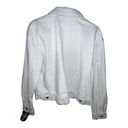 Mango  MNG Pocketed Denim Jacket Full Zip Women Size Medium White Collared Casual Photo 3