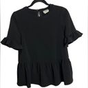 Kate Spade  Linda Black Ruffle Peplum Top Photo 3