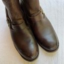 Pacific&Co Vintage Shoe  Brown Slouchy Leather Biker Buckle Boots 8.5 Photo 3