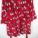 Vera Bradley  Small Medium Robe Playful Penguins Red Mini Belted Fleece Lounge D Photo 3