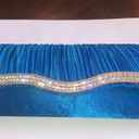 Vintage Blue  & Silver Tone CZ Rhinestone Evening Bag Shoulder Bag Clutch Photo 1