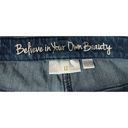 Belle Kim Gravel Womens Stretch Frayed Released Hem Dark Wash Jeans Size 6 Photo 5