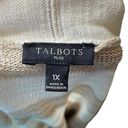 Talbots  Plus Size Cream White Striped Stretch Knit Long Sleeve Sweater Cardigan Photo 5