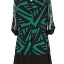 Charlotte Russe Black and green geometric print shift dress size large Photo 2