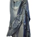 Ashley Stewart  Asymmetric High Low Denim Skirt Blue Patchwork Women's Size 28 Photo 2