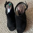 Carlos Santana Black Wedges Flat Photo 0