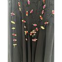 Cache Vintage  Maxi Dress Silk Gown Long Black Rosette Flowers Prom 90s Y2K Size6 Photo 7