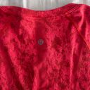 Lululemon Red Cheetah/Leopard Print  Swiftly Tech Shortsleeve Photo 2