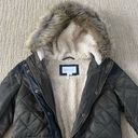 BCBGeneration  Dark Olive Quilted Winter Coat with Furry Hood Photo 6