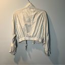 Love Tree  White Black Cropped Wind Breaker‎ Bomber Casual Zip Jacket Womens M Photo 3