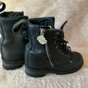 Harley Davidson  Motorcycle Biker Black Leather Lace Up Side Zip Boots Size 5 Photo 1