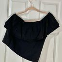 Pink Lily Silky one shoulder black  blouse medium Photo 1