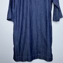 Talbots  Faux Denim Chambray Style Mini Dress Quarter Length Ruffle Sleeve 12p Photo 5