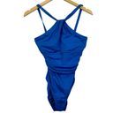 Bleu Rod Beattie Rod Beattie Goddess Keyhole High Neck One-Piece Swimsuit in Miramar Bleu 6 NWT Photo 2