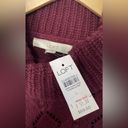 Loft Bobble Turtleneck Knit Burgundy Sweater Size Large NWT Photo 3