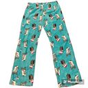 SO Sherpa Pajama Pants Owls Teal Large Photo 0