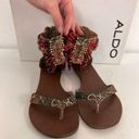 ALDO  Flat Beaded Boho Sandals Pre-Owned Size 6.5 Photo 1