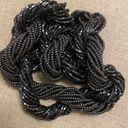 Twisted  multi strand seed bead necklace metallic gunmetal gray. Gothic retro Photo 2