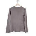 Magaschoni  100% Cashmere V-neck Long Sleeve Pullover Knit Sweater in Taupe Photo 4