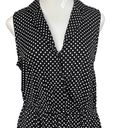 Popsugar  Large Jumpsuit Polka Dot Sleeveless V-Neck Pocket Collar Elastic Waist Photo 1