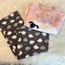 Sonoma Sheep Print pajamas Long sleeve top (no tag) & bottoms (large)  pink gray Photo 2