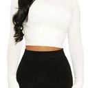 Naked Wardrobe NWT  White Long Sleeve Mock Neck Crop Top Photo 0