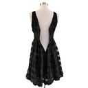 Tracy Reese  Fit and Flare Black Cocktail Dress Bubble Skirt Retro Party V-Neck 0 Photo 7