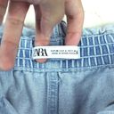 ZARA  Shorts Womens 6US Blue Relaxed Denim Paperbag Super High Waist Utility 4pkt Photo 3