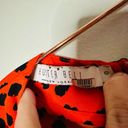 Hunter Bell  Orange Black Animal Print Lawton Polka Dot Ruched Dress Size 0 Photo 6