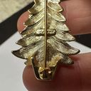 Monet Signed  Multi Color Rhinestone Gold Tone Christmas Tree Brooch Pin NWOT Photo 5